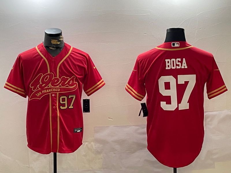 Men San Francisco 49ers #97 Bosa Red Joint Name 2024 Nike Limited NFL Jersey style 12094